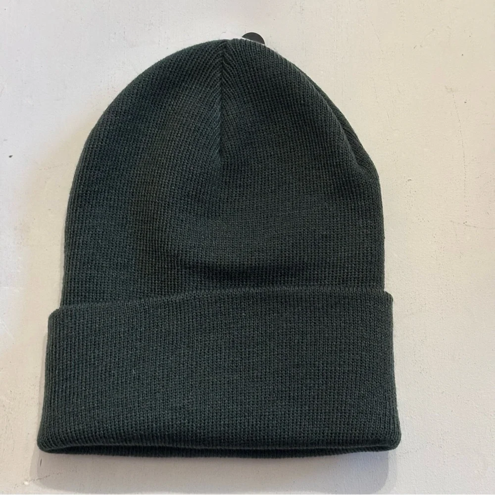 ADIDAS UNISEX ORIGINALS TALL UTILITY BEANIE MINERAL GREEN/WHITE NEW‎